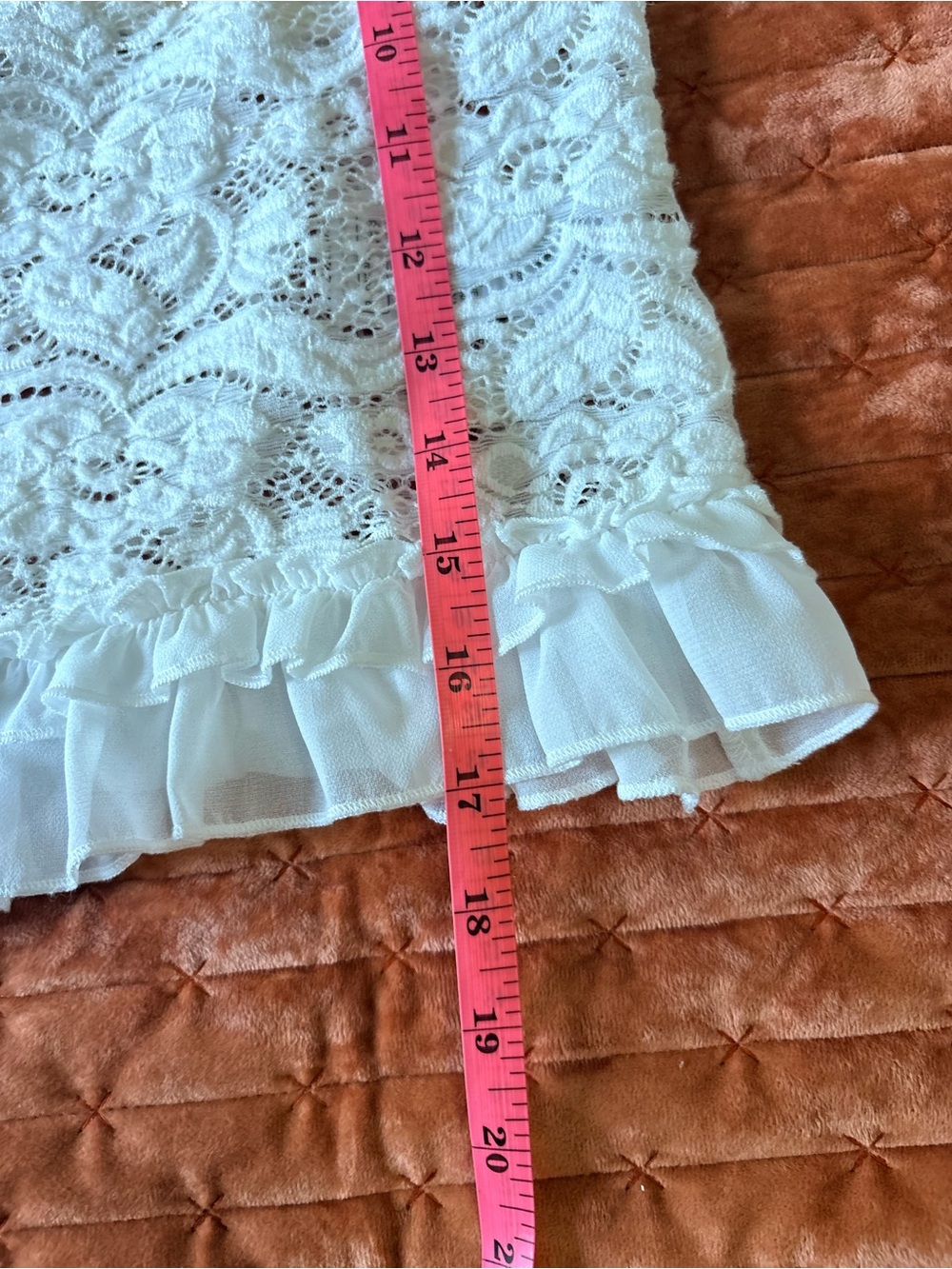 White Lace Ruffle Cami Top - Picture 5 of 7